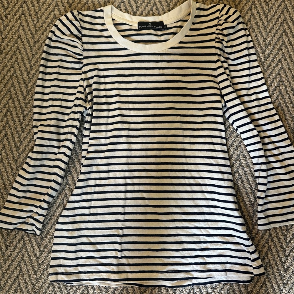 Tuckernuck Black and White Fitted Long Sleeve Tee